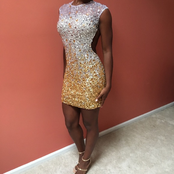 Beaded Jovani Cocktail Dress - Picture 2 of 6